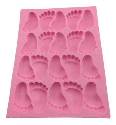 Forma Molde Silicone Sabonete Resina Biscuit Pezinho 20 Cav