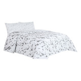 Cubrecama Queen Size 230x250 Cm Quilt Estampado Reversible Con 2 Fundas De Almohada Modelo Lagoa