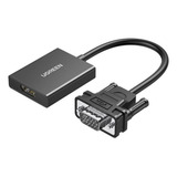 Adaptador De Vídeo Ugreen Vga P/ Hdmi Macho/fêmea Preto