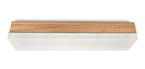 Plafon Techo Aplique Apto Led Rectangular 60x15x10cm Madera