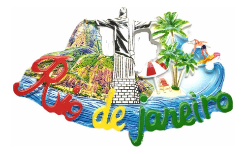 Imã Geladeira Resina Lembrança Rio De Janeiro Souvenir Decor