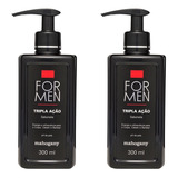 Sabonete Tripla Ação Mahogany For Men - 2 Unidades De 300 Ml