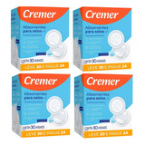 Kit 4 Cxs Absorvente P/seios Cremer Super Confort C/30