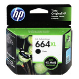 Cartucho Hp 664 Xl Preto Original Para Deskjet 2136, 2676