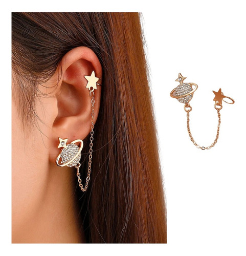 Aretes Mujer Ear Cuff Solitario Set Ear Cuff Planeta