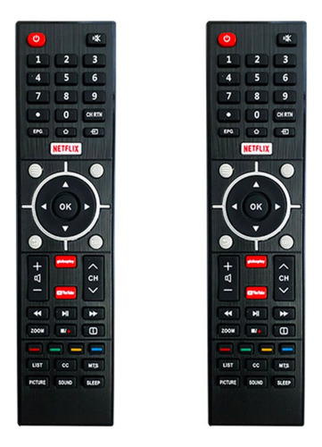 Kit 2 Controle Compatível Com Tv Semp Toshiba Sti Ct-6810