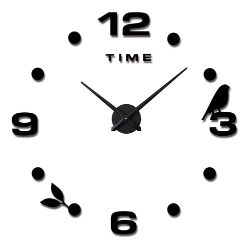 Reloj Pared Gigante Negro Diseño Moderno