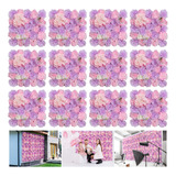 12 Panel De Flores Artificiales Muro Decorativos Rosas Pared