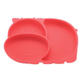 Prato Silicone Infantil Criança Ventosa Vaquinha Vermelho