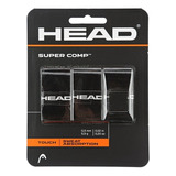 Pack X3 Head Super Comp Overgrip Cubregrip Tenis Padel Color Negro