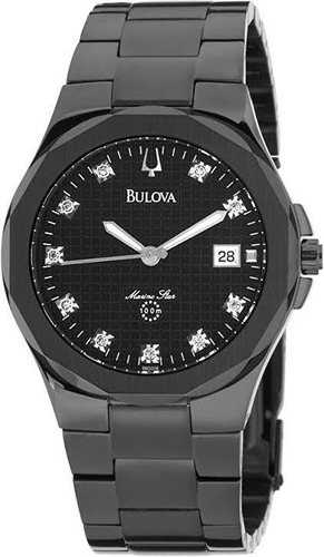 Relógio Bulova 98d008 Marinestar Diamond Orig Anal Black