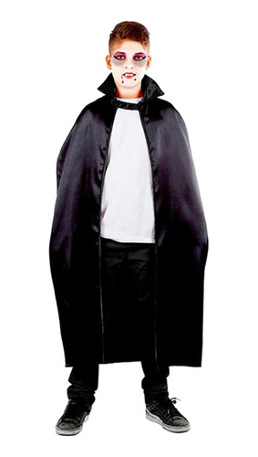 Disfraz Capa Vampiro Cuello Negro Halloween Fiesta 140cm