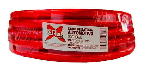 Cabo Bateria 21mm 25m Fio Alimentação Automotivo Xcable Pwr 