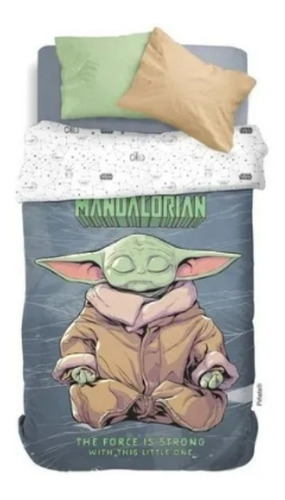 Cubrecama / Acolchado 1 - 1 ½ Plazas - Baby Yoda - Star Wars