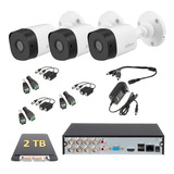 Kit 3 Cámaras 1080p Dahua Baluns Dvr 8 Canales Disco 2 Tb