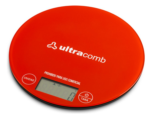 Balanza De Cocina Digital Ultracomb Bl-6001 Hasta 3kg Roja