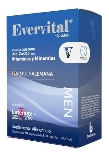 Evervital Men Suplemento Alimenticio 60 Cápsulas Na