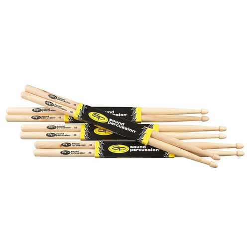 Pack X 4 Pares De Baquetas 5b En Madera Sound Percussion 