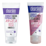 Kit Máscara Facial E Esfoliante Argila Rosa Clearskin Avon