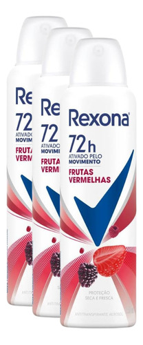 Kit 3 Desodorante Rexona Feminino Frutas Vermelhas 72h 150ml