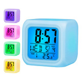 Reloj Despertador Luz Led Rgb Pantalla Alarma Temperatura