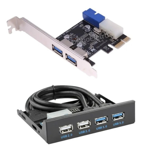 Placa Usb 3.0 Pci + Painel Frontal Usb 3.0