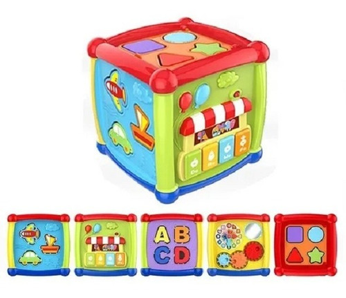 Cubo Didactico Bebe Piano Musica Encastre Reloj Babymovil