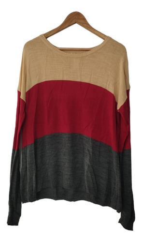 Sweater Mujer Grande Color Block