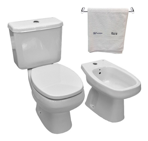 Juego Roca Monaco Inodoro Deposito Bidet Tapa Regalo Toallon