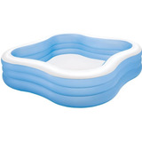 Piscina Inflable Familiar Cuadrada Intex De 229x229x56 Azul 