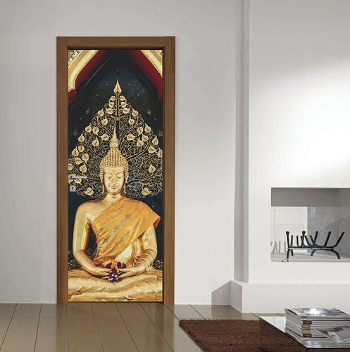 Vinilo Para Puerta Buda Deco Zen Dinastia Interior Vinil M7