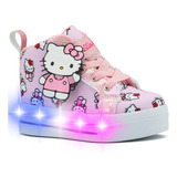 Tenis Bota Pequeños Pasos Con Luces Para Niña Hello Kitty