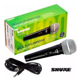 Microfone Shure Sv100-w Dinâmico  Cardióide Preto/prateado