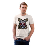 Camiseta Del Gato Japones/demonio Samurai Basica
