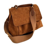 Bolso Bandolera Vintage De Ante Con Correa Ancha For Mujer