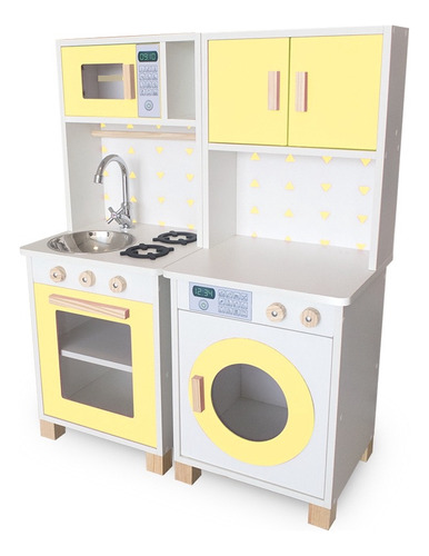 Kit Mini Cozinha Infantil E Máquina De Lavar