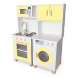 Kit Mini Cozinha Infantil E Máquina De Lavar