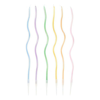 Vela Espiral Candy Colors Metalizada 6 Und