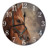 Kiuloam Reloj De Pared Redondo Con Diseño De Caballos, Sil.