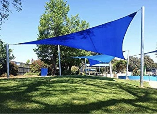 Velario Triangulo Malla Sombra 4x4x4 M Color Azul