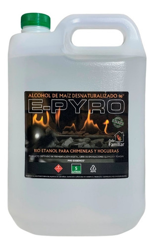 Bio-etanol Para Chimeneas E-pyro 5lt Desnaturalizado 96° Eco