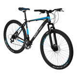 Bicicleta Mtb Overtech R29 Acero 21v Freno A Disco Pp Color Negro/azul/blanco Tamaño Del Cuadro L