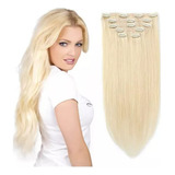 Cabello Humano Rubio Liso 60 Cm - 70 Gramos