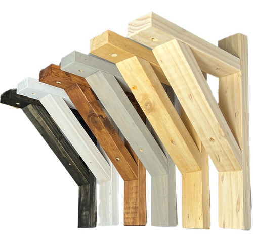 Pack 2 Estructura De Aplique Lampara Escuadra De Madera