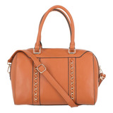 Bolso Casual Mujer Camel 865-41 Correa De Hombro Marrón Claro Diseño De La Tela Liso