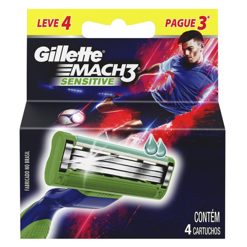 Carga De Aparelho Para Barbear Gillette Mach3 Sensitive 