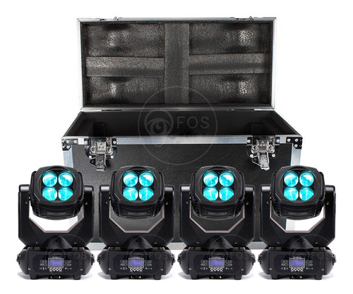 Kit 4 Moving Head Beam Kaleidoscope 100w 4x25 No Case Briwax