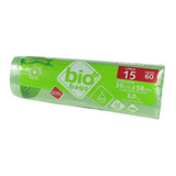 Biodegradável Saco De Lixo Verde 15l 60uni 39cm X 58cm 3,0kg