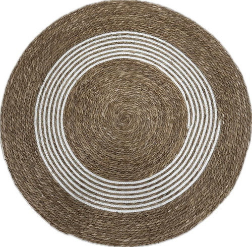 Alfombre Circular De Yute 100cm C/dibujo Clasico Deco