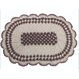 Tapete Oval De Barbante Em Croche 60 Cm X 40 Cm